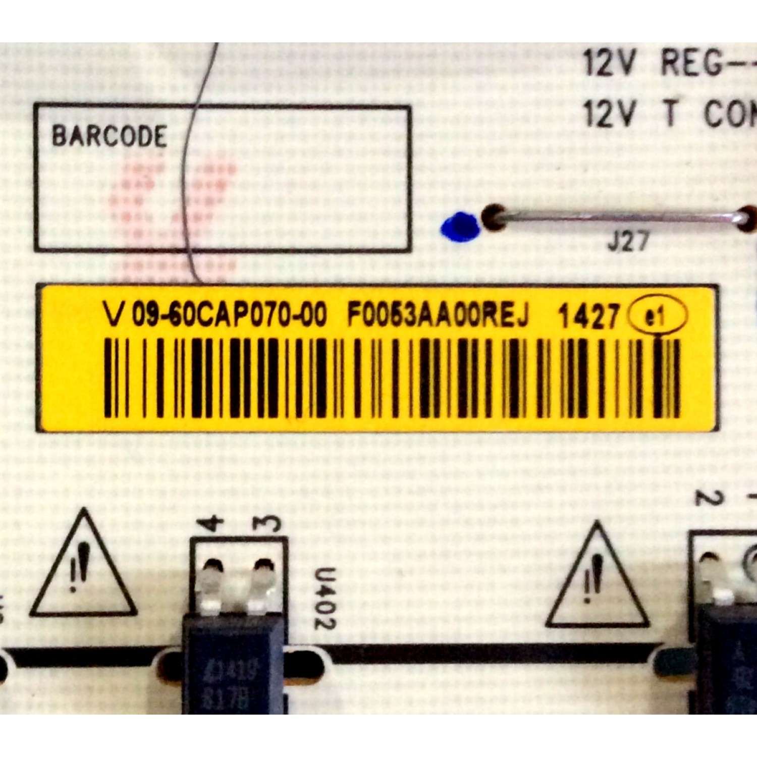 KIT DE TARJETAS TV VIZIO / MAIN Y8386392S 0160CAP07100 1P-0141X01-4010 / T-CON RUNTK5489TP  0116FV / FUENTE 09-60CAP070-00 1P-1143800-1011 / PANEL S600FH2-1 / MODELO M602I-B3 BFLFTRRCAQ - Imagen 4